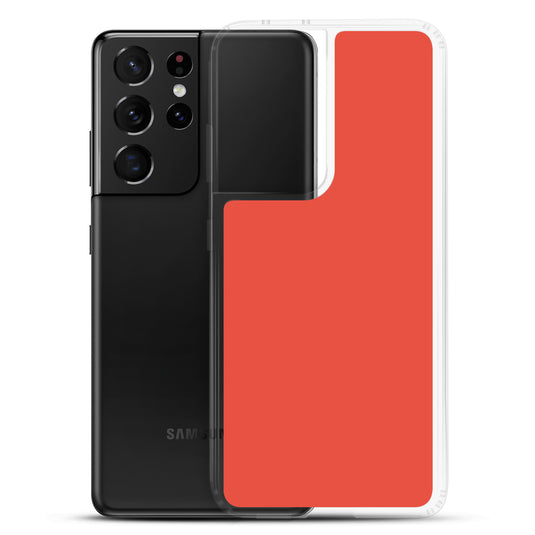 Orange Red Samsung Clear Thin Case Plain Color CREATIVETECH