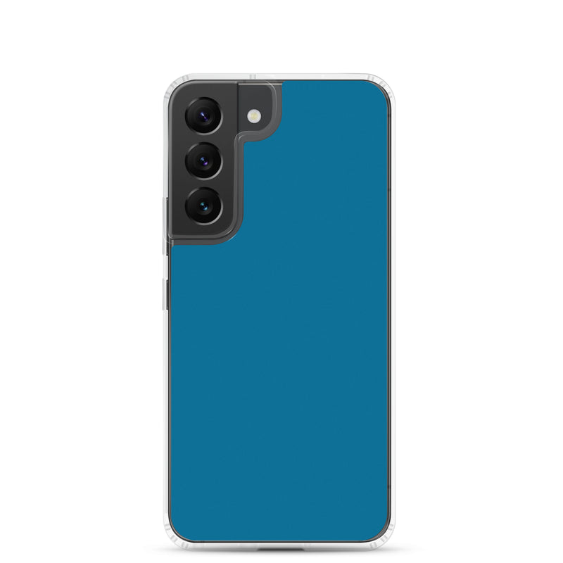 Load image into Gallery viewer, Cerulean Blue Samsung Clear Thin Case Plain Color CREATIVETECH

