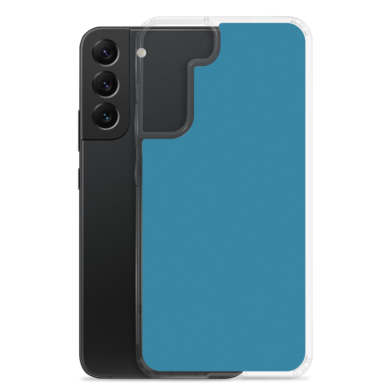 Load image into Gallery viewer, Cerulean Blue Samsung Clear Thin Case Plain Color CREATIVETECH
