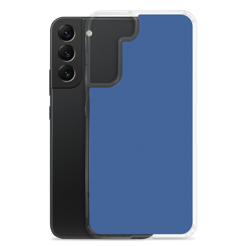 Load image into Gallery viewer, Dark Cerulean Blue Samsung Clear Thin Case Plain Color CREATIVETECH
