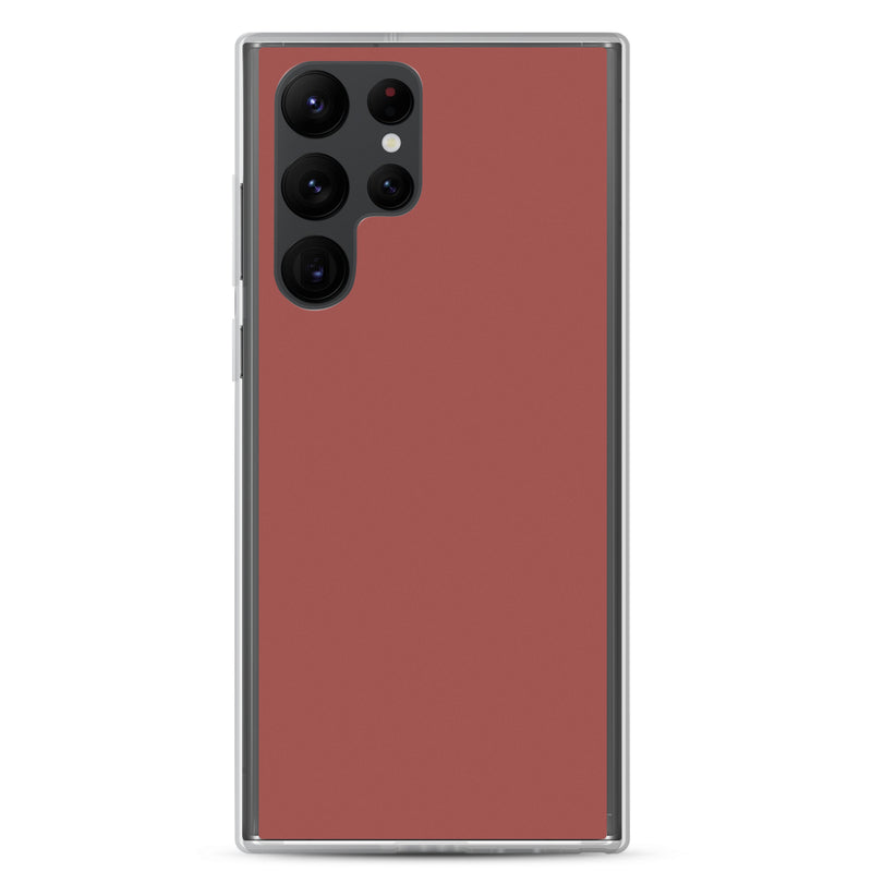 Load image into Gallery viewer, Terracotta Red Samsung Clear Thin Case Plain Color CREATIVETECH
