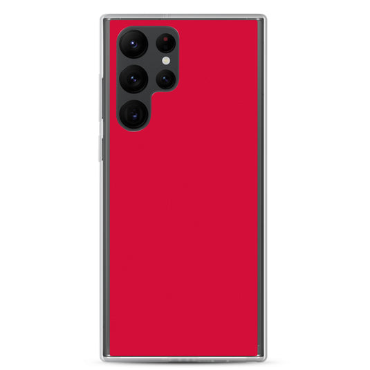 Crimson Red Samsung Clear Thin Case Plain Color CREATIVETECH