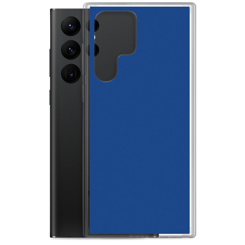 Load image into Gallery viewer, Dark Cerulean Blue Samsung Clear Thin Case Plain Color CREATIVETECH
