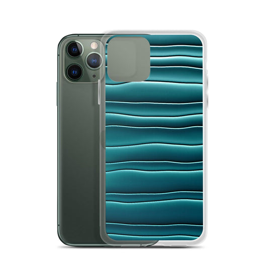 Cyan Blue Blob Squishy Style Flexible Clear iPhone Case Bump Resistant Corners CREATIVETECH