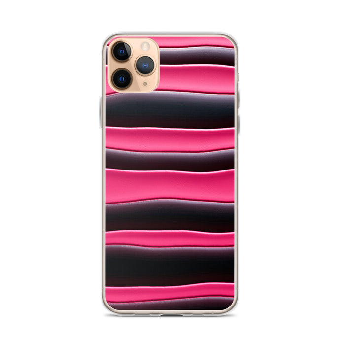 Black Red Pink Blob Striped Style Flexible Clear iPhone Case Bump Resistant Corners CREATIVETECH