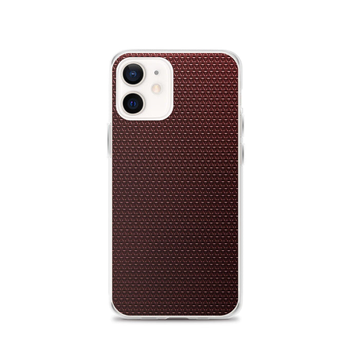 Dark Red Industrial Grid Style Flexible Clear iPhone Case Bump Resistant Corners CREATIVETECH