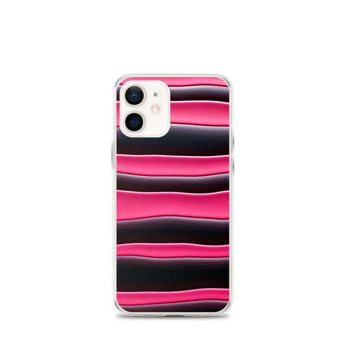 Black Red Pink Blob Striped Style Flexible Clear iPhone Case Bump Resistant Corners CREATIVETECH