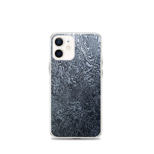 Damascus Steel Industrial Style Dark Grey Black Flexible Clear iPhone Case Bump Resistant Corners CREATIVETECH