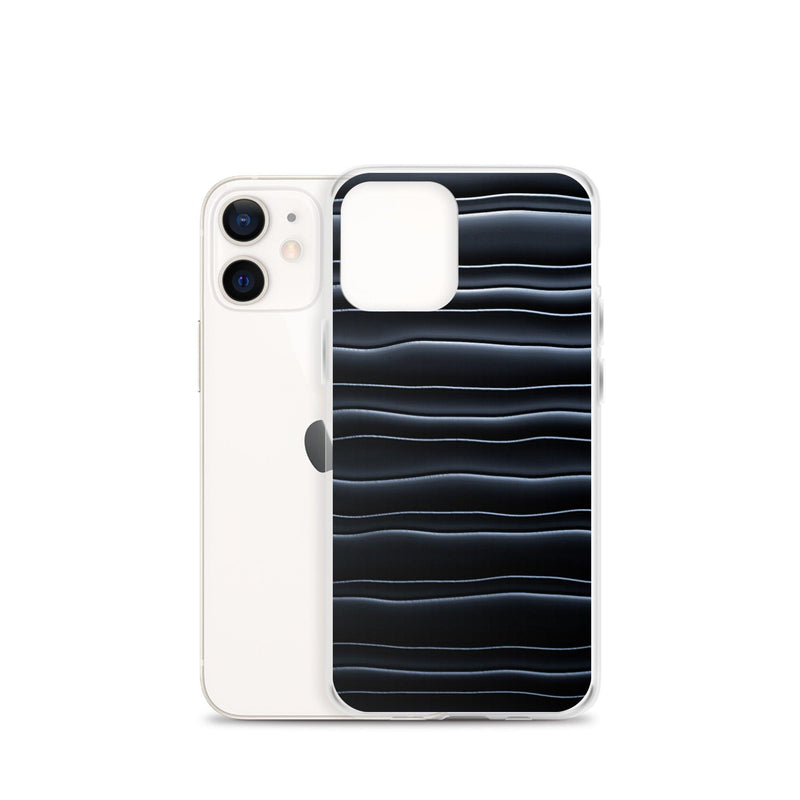 Load image into Gallery viewer, Black Blob Striped Flexible Clear iPhone Case Bump Resistant Corners CREATIVETECH
