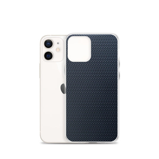 Dark Blue Industrial Grid Style Flexible Clear iPhone Case Bump Resistant Corners CREATIVETECH