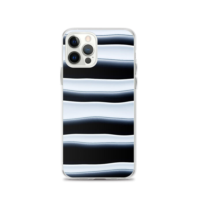 Black White Blob Squishy Style Striped Flexible Clear iPhone Case Bump Resistant Corners CREATIVETECH