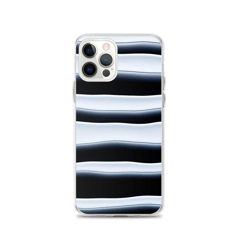 Load image into Gallery viewer, Black White Blob Squishy Style Striped Flexible Clear iPhone Case Bump Resistant Corners CREATIVETECH
