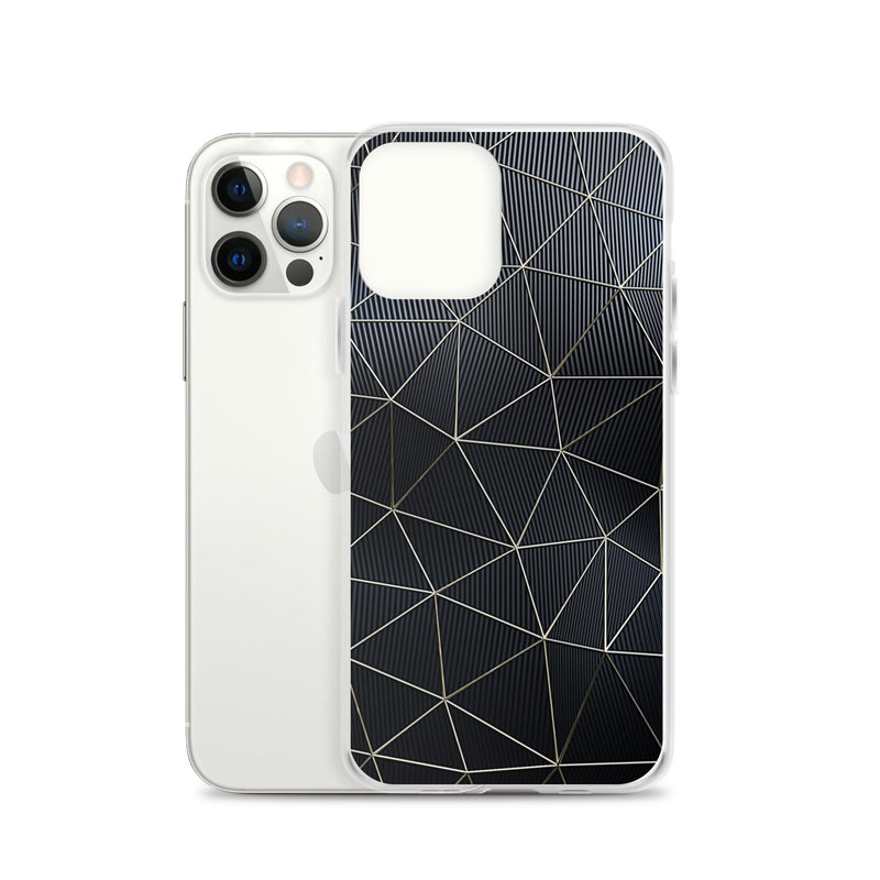 Load image into Gallery viewer, Carbon Fiber Golden Lined Style Flexible Clear iPhone Case Bump Resistant Corners CREATIVETECH
