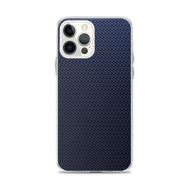 Load image into Gallery viewer, Dark Blue Industrial Rubber Grid Style Flexible Clear iPhone Case Bump Resistant Corners CREATIVETECH
