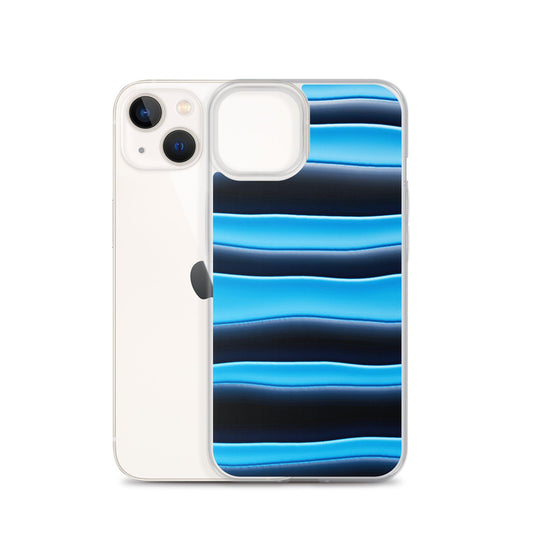 Black Blue Blob Striped Style Flexible Clear iPhone Case Bump Resistant Corners CREATIVETECH