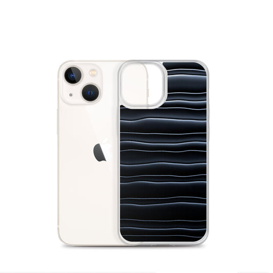 Black Blob Striped Flexible Clear iPhone Case Bump Resistant Corners CREATIVETECH