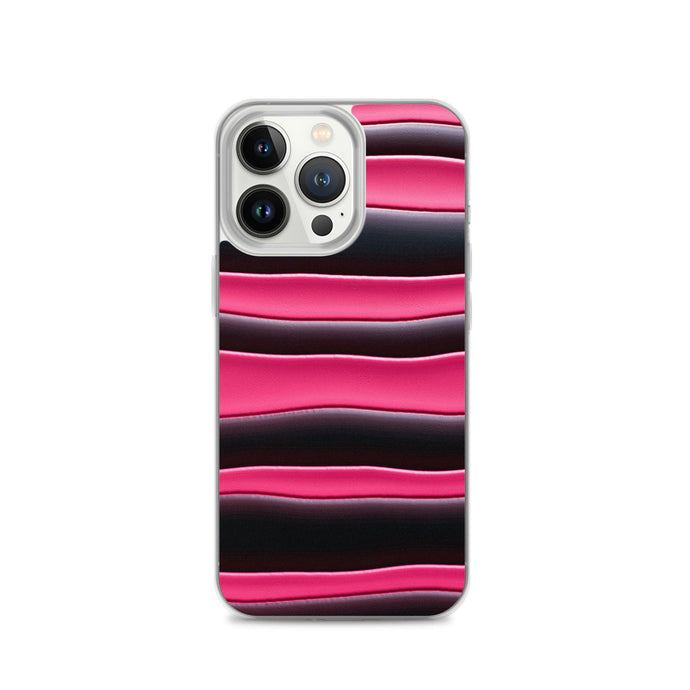 Black Red Pink Blob Striped Style Flexible Clear iPhone Case Bump Resistant Corners CREATIVETECH