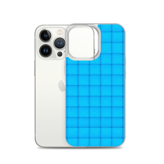 Neon Blue Cubic iPhone Case Clear Thin