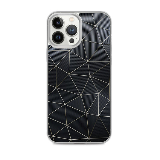 Carbon Fiber Golden Lined Style Flexible Clear iPhone Case Bump Resistant Corners CREATIVETECH