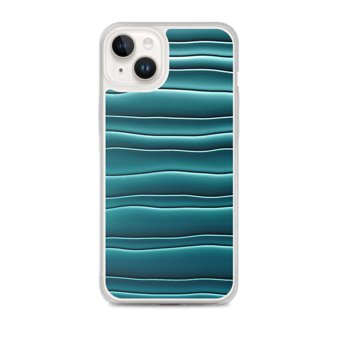 Cyan Blue Blob Squishy Style Flexible Clear iPhone Case Bump Resistant Corners CREATIVETECH