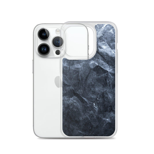 Hammered Dark Metal Industrial Grid Style Flexible Clear iPhone Case Bump Resistant Corners CREATIVETECH