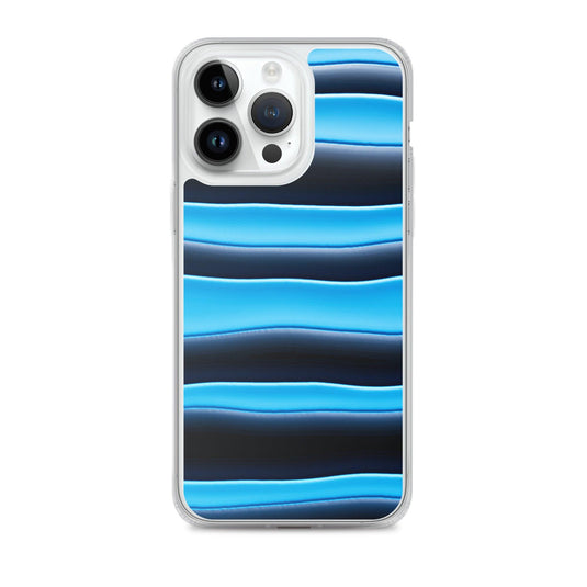 Black Blue Blob Striped Style Flexible Clear iPhone Case Bump Resistant Corners CREATIVETECH