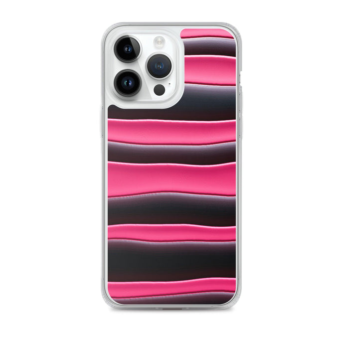 Black Red Pink Blob Striped Style Flexible Clear iPhone Case Bump Resistant Corners CREATIVETECH