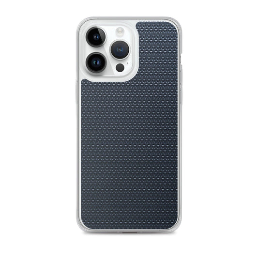 Dark Blue Industrial Grid Style Flexible Clear iPhone Case Bump Resistant Corners CREATIVETECH