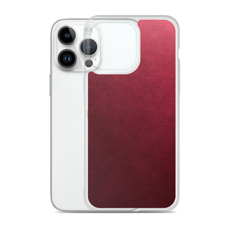 Load image into Gallery viewer, Brushed Red Metal Flexible Clear iPhone Case Bump Resistant Corners CREATIVETECH
