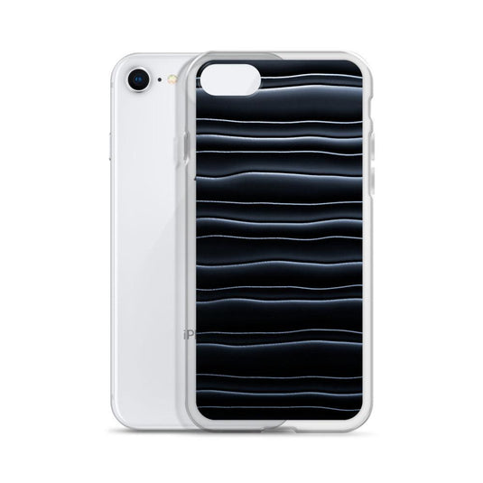 Black Blob Striped Flexible Clear iPhone Case Bump Resistant Corners CREATIVETECH