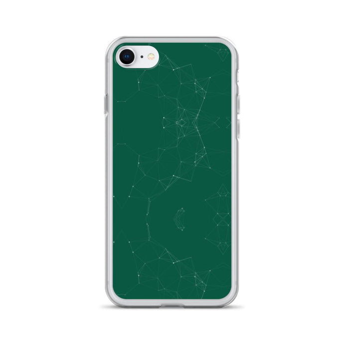 Olive Green Elegant Cyber Polygon Flexible Clear iPhone Case Bump Resistant Corners CREATIVETECH