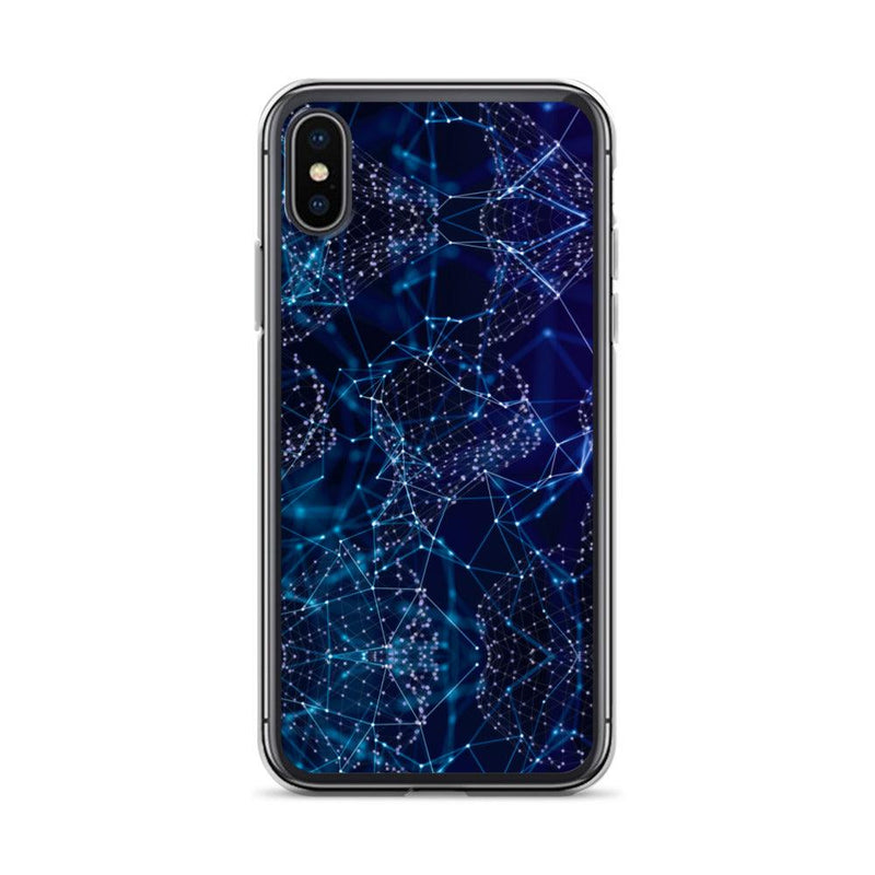 Load image into Gallery viewer, Blue Polygon Flexible iPhone Case Clear Thin
