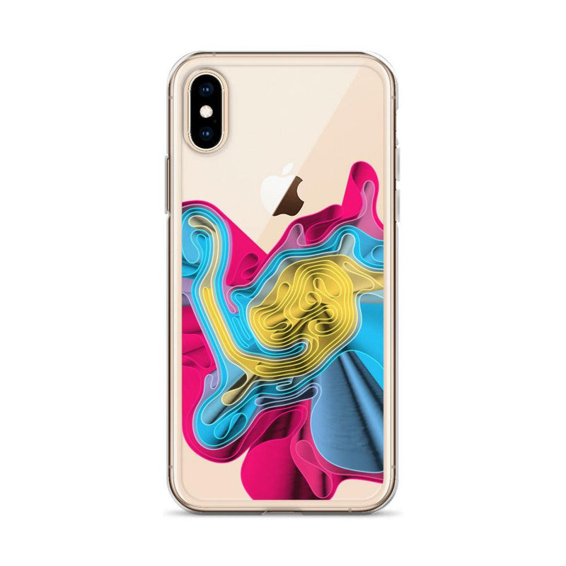 Load image into Gallery viewer, Warm Colorful Waves Flexible Clear iPhone Case Bump Resistant Corners CREATIVETECH

