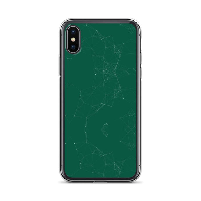 Olive Green Elegant Cyber Polygon Flexible Clear iPhone Case Bump Resistant Corners CREATIVETECH