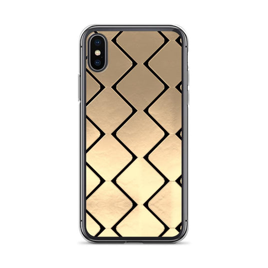 Metal Golden Grid Flexible Clear iPhone Case Bump Resistant Corners CREATIVETECH
