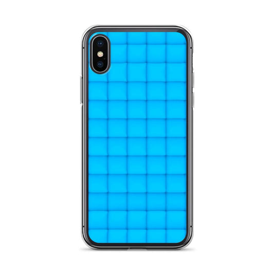 Neon Blue Cubic Style Squishy Flexible Clear iPhone Case Bump Resistant Corners CREATIVETECH