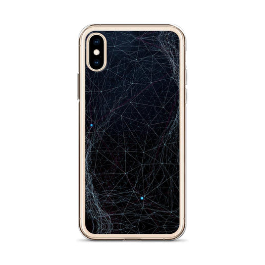 Blue Dark Cyber Polygon Flexible Clear iPhone Case Bump Resistant Corners CREATIVETECH
