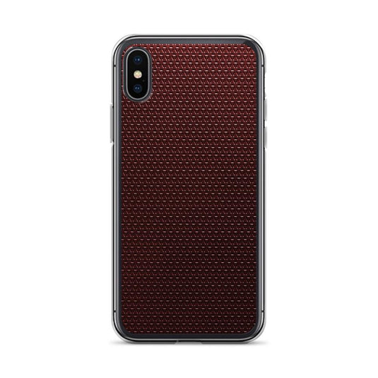 Dark Red Industrial Grid Style Flexible Clear iPhone Case Bump Resistant Corners CREATIVETECH