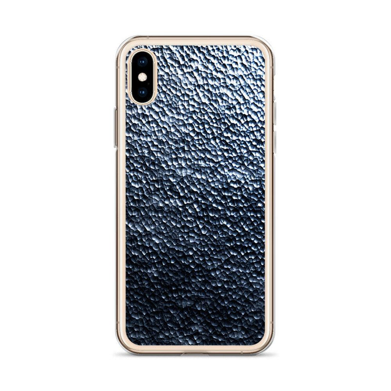 Load image into Gallery viewer, Dark Hammered Metal Silver Steel Industrial Style Flexible Clear iPhone Case Bump Resistant Corners CREATIVETECH
