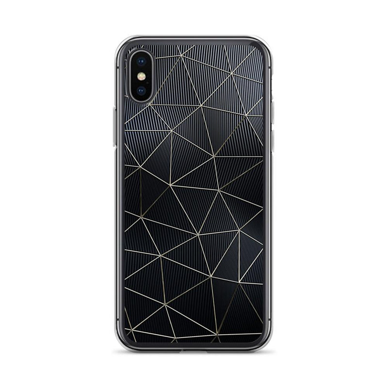 Load image into Gallery viewer, Carbon Fiber Golden Lined Style Flexible Clear iPhone Case Bump Resistant Corners CREATIVETECH
