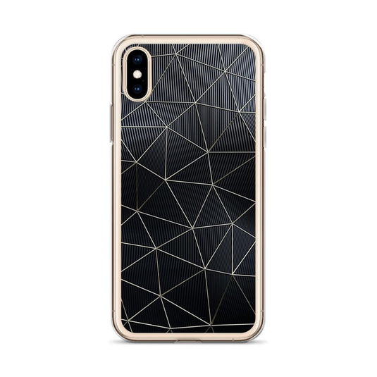 Carbon Fiber Golden Lined Style Flexible Clear iPhone Case Bump Resistant Corners CREATIVETECH