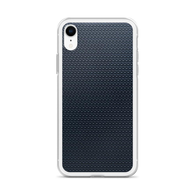 Load image into Gallery viewer, Dark Blue Industrial Grid Style Flexible Clear iPhone Case Bump Resistant Corners CREATIVETECH
