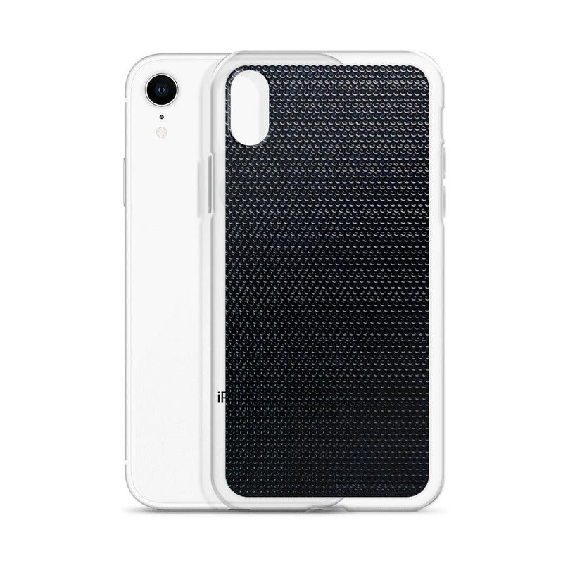 Load image into Gallery viewer, Industrial Dark Back Tech Metal Grid Flexible Clear iPhone Case Bump Resistant Corners CREATIVETECH
