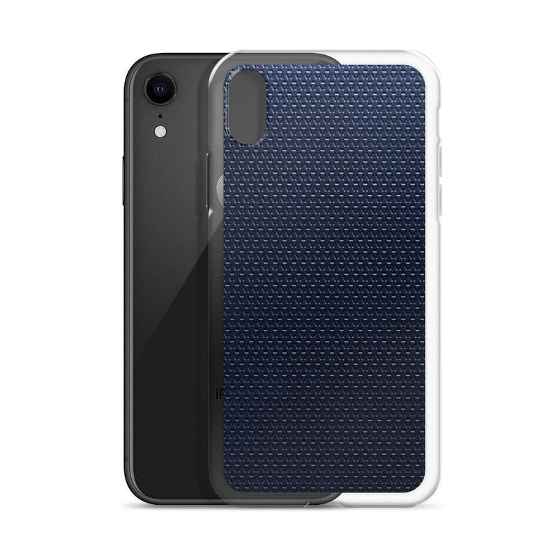 Load image into Gallery viewer, Dark Blue Industrial Rubber Grid Style Flexible Clear iPhone Case Bump Resistant Corners CREATIVETECH
