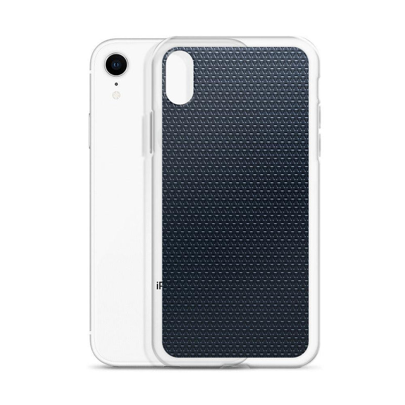 Load image into Gallery viewer, Dark Blue Industrial Grid Style Flexible Clear iPhone Case Bump Resistant Corners CREATIVETECH
