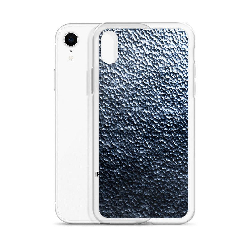 Load image into Gallery viewer, Dark Hammered Metal Silver Steel Industrial Style Flexible Clear iPhone Case Bump Resistant Corners CREATIVETECH
