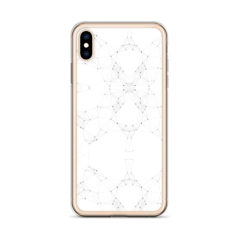 Load image into Gallery viewer, White Black Cyber Polygon Flexible Clear iPhone Case Bump Resistant Corners CREATIVETECH

