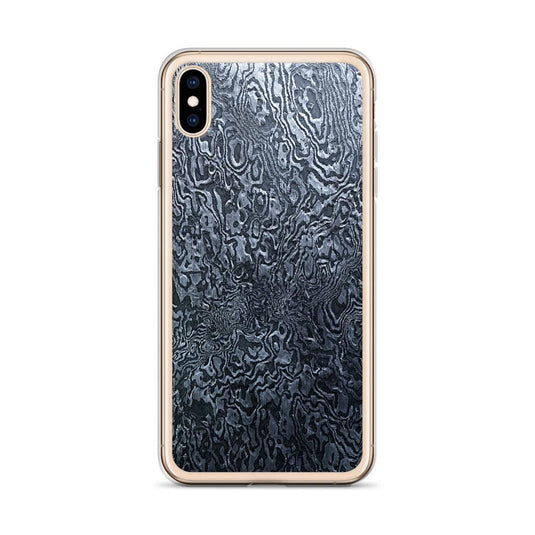Damascus Steel Industrial Style Dark Grey Black Flexible Clear iPhone Case Bump Resistant Corners CREATIVETECH