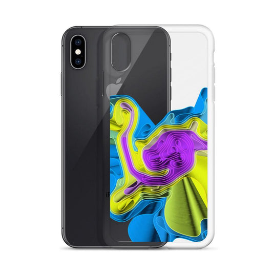 Cool Colorful Waves Flexible Clear iPhone Case Bump Resistant Corners CREATIVETECH