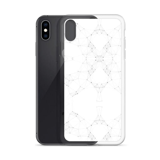 White Black Cyber Polygon Flexible Clear iPhone Case Bump Resistant Corners CREATIVETECH